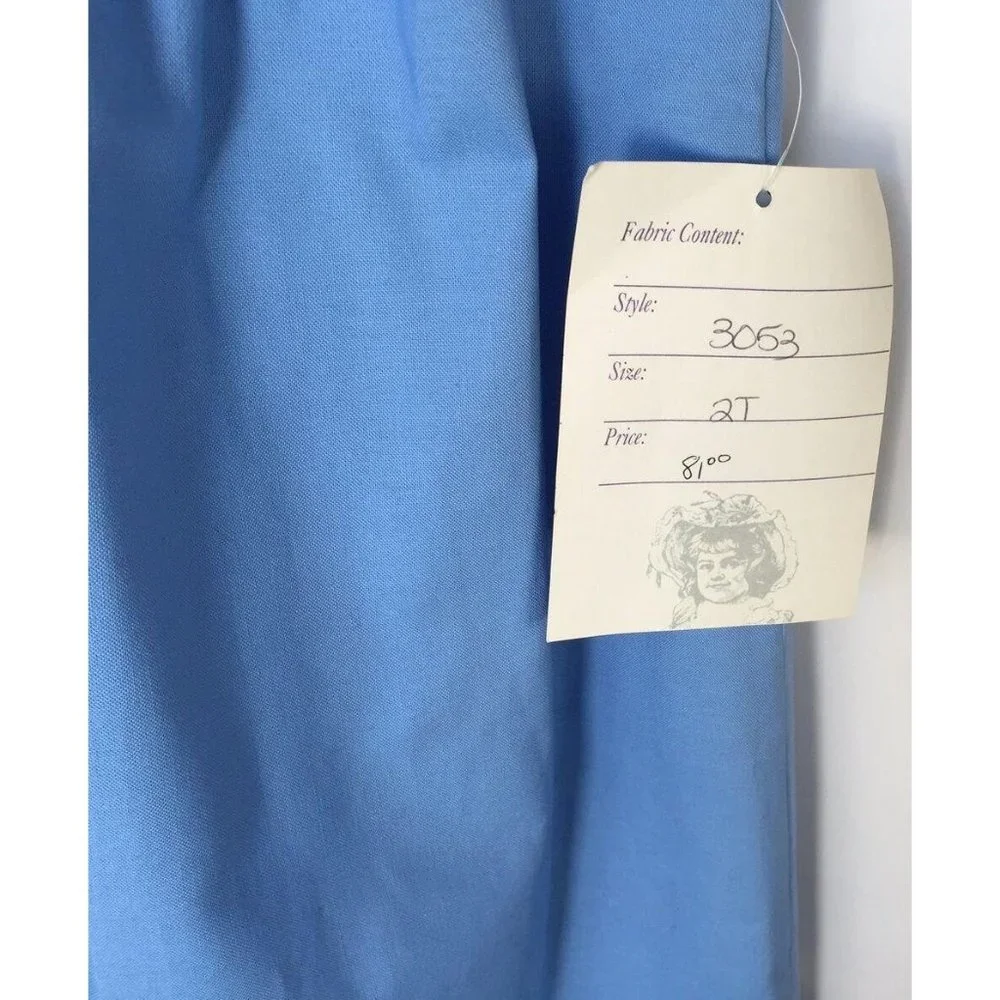 Girls Dress Size 2T Lavender Blue Boutique Cotton Blend Church Party Bow Gift - Picture 6 of 6